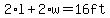 2%2Al+%2B+2%2Aw+=+16ft