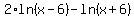 2%2Aln%28x-6%29-ln%28x%2B6%29