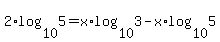 2%2Alog%2810%2C5%29=x%2Alog%2810%2C3%29-x%2Alog%2810%2C5%29