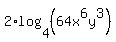 2%2Alog%284%2C+%2864x%5E6y%5E3%29%29