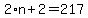 2%2An%2B2=217