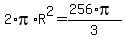 2%2Api%2AR%5E2=%28256%2Api%29%2F3