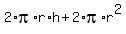 2%2Api%2Ar%2Ah+%2B+2%2Api%2Ar%5E2