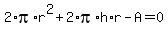 2%2Api%2Ar%5E2+%2B+2%2Api%2Ah%2Ar-A+=+0