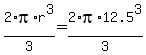 2%2Api%2Ar%5E3%2F3+=+2%2Api%2A12.5%5E3%2F3