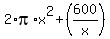 2%2Api%2Ax%5E2%2B%28600%2Fx%29