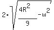 2%2Asqrt%28%284R%5E2%29%2F9+-+w%5E2%29