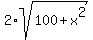 2%2Asqrt%28100+%2B+x%5E2%29