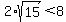 2%2Asqrt%2815%29+%3C+8