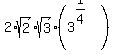 2%2Asqrt%282%29%2Asqrt%283%29%2A%283%5E%281%2F4%29%29