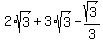 2%2Asqrt%283%29%2B3%2Asqrt%283%29-sqrt%283%29%2F3