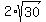 2%2Asqrt%2830%29