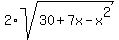 2%2Asqrt%2830%2B7x-x%5E2%29
