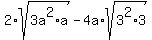 2%2Asqrt%283a%5E2%2Aa%29+-+4a%2Asqrt%28+3%5E2%2A3%29