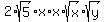 2%2Asqrt%285%29%2Ax%2Ax%2Asqrt%28x%29%2Asqrt%28y%29