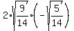 2%2Asqrt%289%2F14%29%2A%28-sqrt%285%2F14%29%29