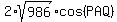 2%2Asqrt%28986%29%2Acos%28PAQ%29