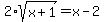 2%2Asqrt%28x%2B1%29=x-2