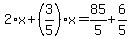 2%2Ax%2B%283%2F5%29%2Ax=85%2F5%2B6%2F5