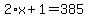 2%2Ax%2B1=385