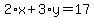 2%2Ax%2B3%2Ay=17
