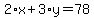 2%2Ax%2B3%2Ay=78