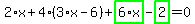 2%2Ax%2B4%2A%283%2Ax-6%29%2Bhighlight_green%28+6%2Ax+%29-highlight_green%28+2+%29=0