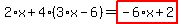 2%2Ax%2B4%2A%283%2Ax-6%29=highlight_red%28+-6%2Ax%2B2+%29