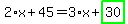 2%2Ax%2B45=3%2Ax%2Bhighlight_green%28+30+%29