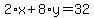 2%2Ax%2B8%2Ay=32