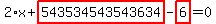 2%2Ax%2Bhighlight_red%28+543534543543634+%29-highlight_red%28+6+%29=0