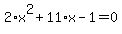 2%2Ax%5E2%2B11%2Ax-1=0