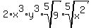 2%2Ax%5E3%2Ay%5E3%2Aroot%285%2C9%29%2Aroot%285%2Cx%5E2%29