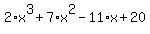 2%2Ax%5E3%2B7%2Ax%5E2-11%2Ax%2B20