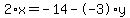2%2Ax+=+-14+-+-3%2Ay