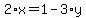 2%2Ax+=+1+-+3%2Ay