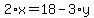 2%2Ax+=+18+-+3%2Ay