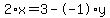 2%2Ax+=+3+-+-1%2Ay