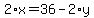 2%2Ax+=+36+-+2%2Ay