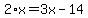 2%2Ax+=+3x+-+14