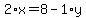 2%2Ax+=+8+-+1%2Ay