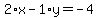 2%2Ax-1%2Ay=-4