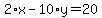 2%2Ax-10%2Ay=20