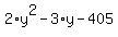 2%2Ay%5E2-3%2Ay-405