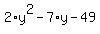 2%2Ay%5E2-7%2Ay-49