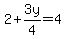 2%2B+3y%2F4+=+4