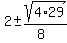 2%2B-sqrt%284%2A29%29%2F%288%29