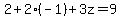 2%2B2%28-1%29%2B3z=9