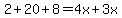 2%2B20%2B8=4x%2B3x