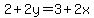 2%2B2y=3%2B2x